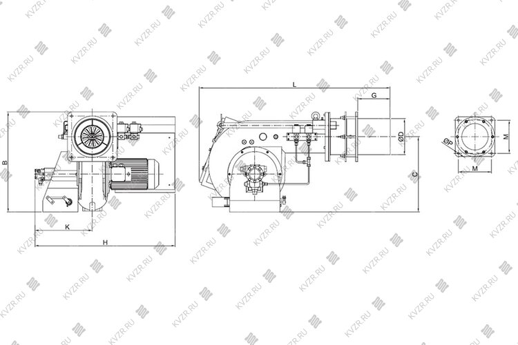 Чертеж дизельной горелки ECO 70