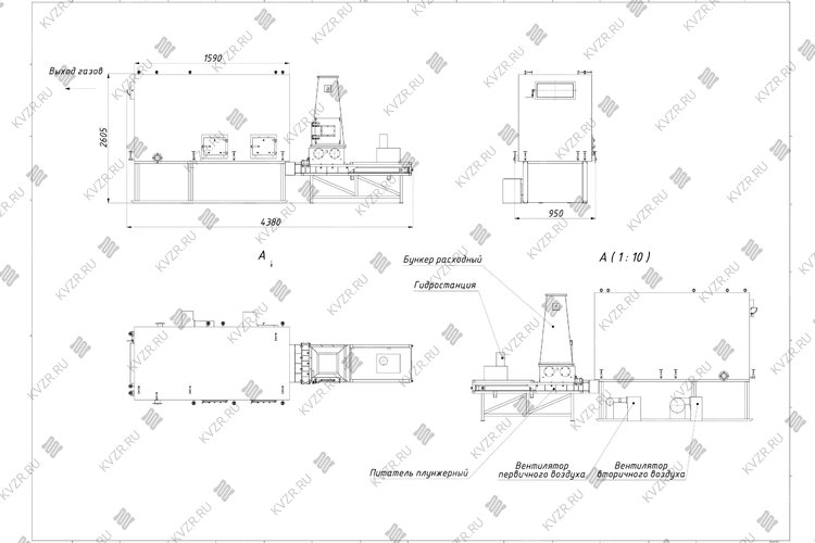 Котел на опилках 250 кВт чертеж